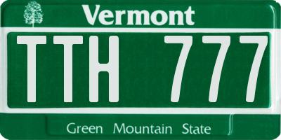 VT license plate TTH777
