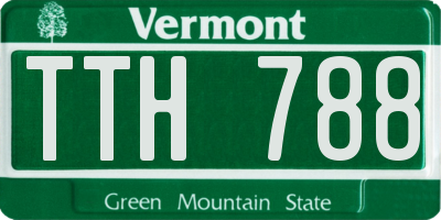 VT license plate TTH788