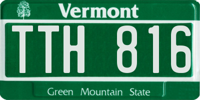 VT license plate TTH816