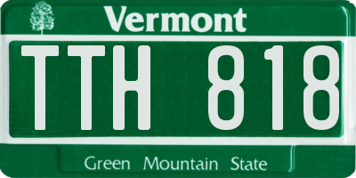 VT license plate TTH818