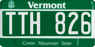 VT license plate TTH826