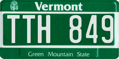 VT license plate TTH849