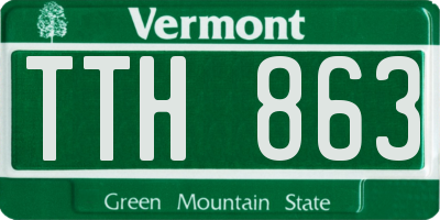 VT license plate TTH863