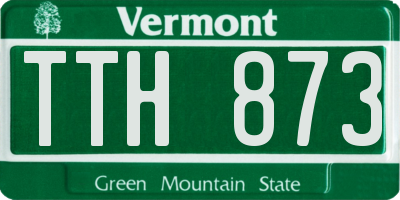 VT license plate TTH873