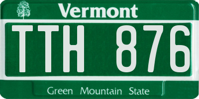 VT license plate TTH876