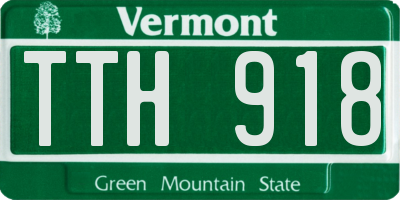 VT license plate TTH918