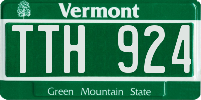VT license plate TTH924