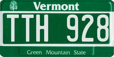VT license plate TTH928