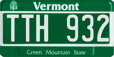 VT license plate TTH932