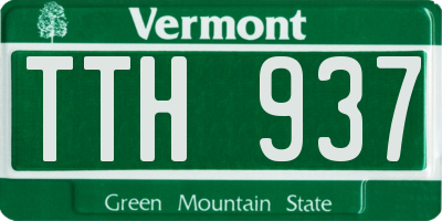 VT license plate TTH937