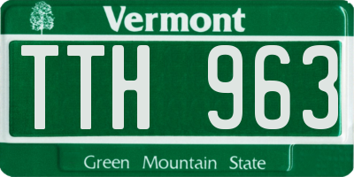 VT license plate TTH963