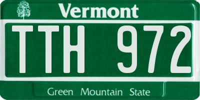 VT license plate TTH972