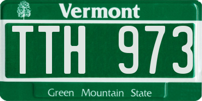 VT license plate TTH973