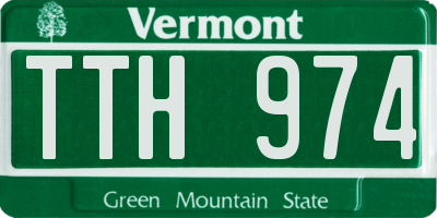 VT license plate TTH974