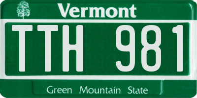 VT license plate TTH981