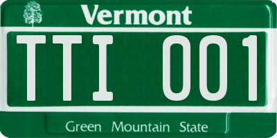 VT license plate TTI001