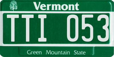 VT license plate TTI053