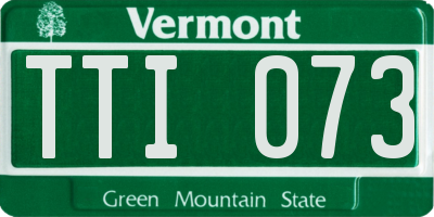 VT license plate TTI073