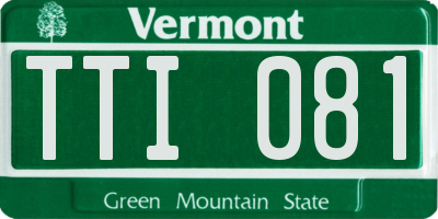 VT license plate TTI081