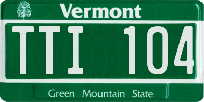 VT license plate TTI104
