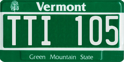 VT license plate TTI105