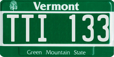 VT license plate TTI133