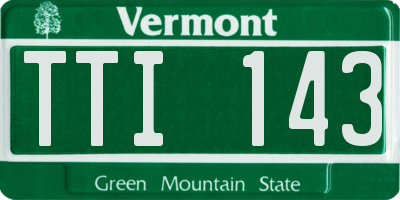 VT license plate TTI143