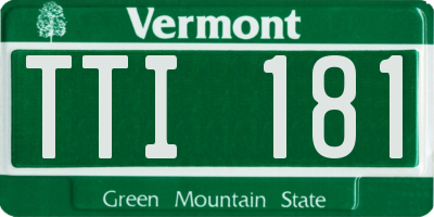 VT license plate TTI181