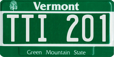 VT license plate TTI201
