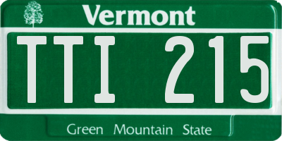 VT license plate TTI215