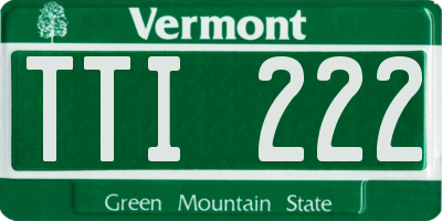 VT license plate TTI222