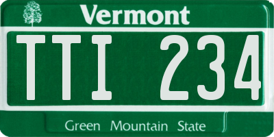 VT license plate TTI234