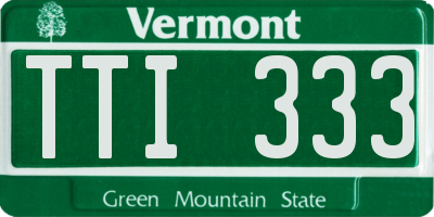 VT license plate TTI333