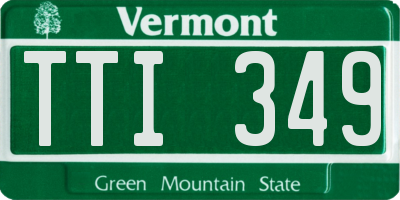 VT license plate TTI349