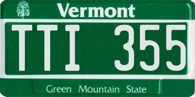VT license plate TTI355
