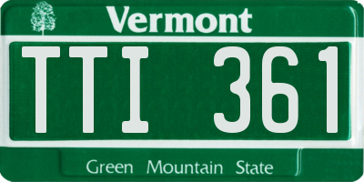 VT license plate TTI361