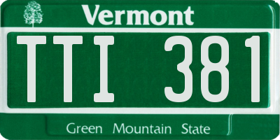 VT license plate TTI381