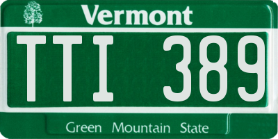 VT license plate TTI389