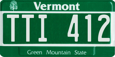 VT license plate TTI412