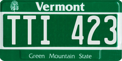 VT license plate TTI423