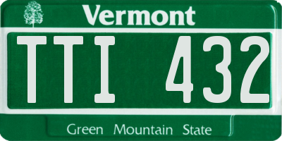 VT license plate TTI432