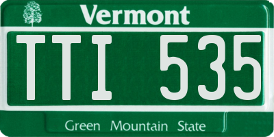 VT license plate TTI535
