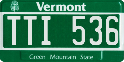 VT license plate TTI536