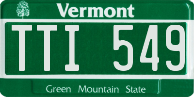 VT license plate TTI549