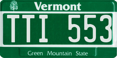 VT license plate TTI553