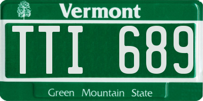VT license plate TTI689