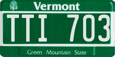 VT license plate TTI703