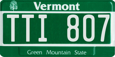 VT license plate TTI807