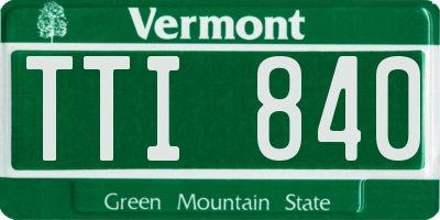 VT license plate TTI840