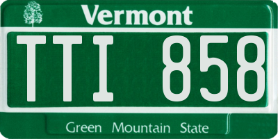 VT license plate TTI858